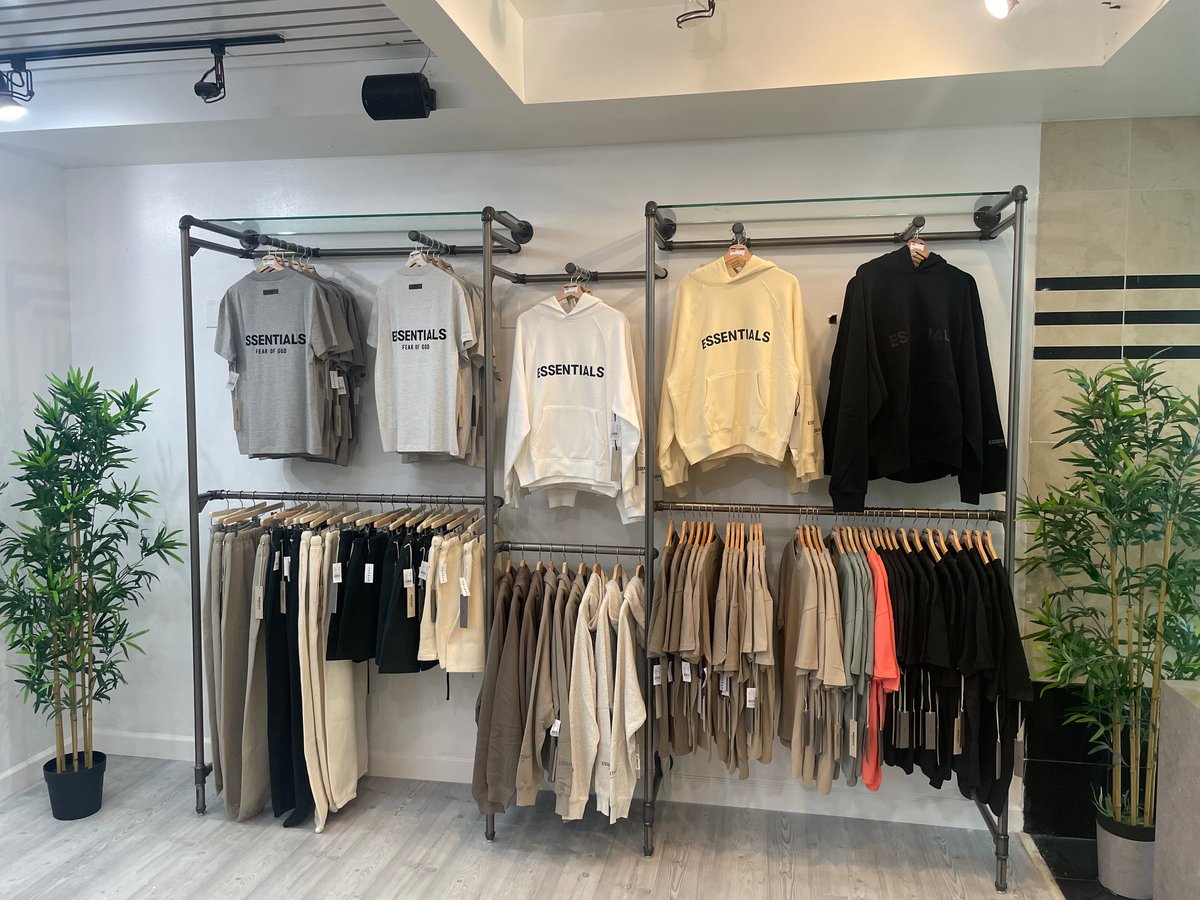 Modern Streetwear Clothing Store Garment Racks and Wall System